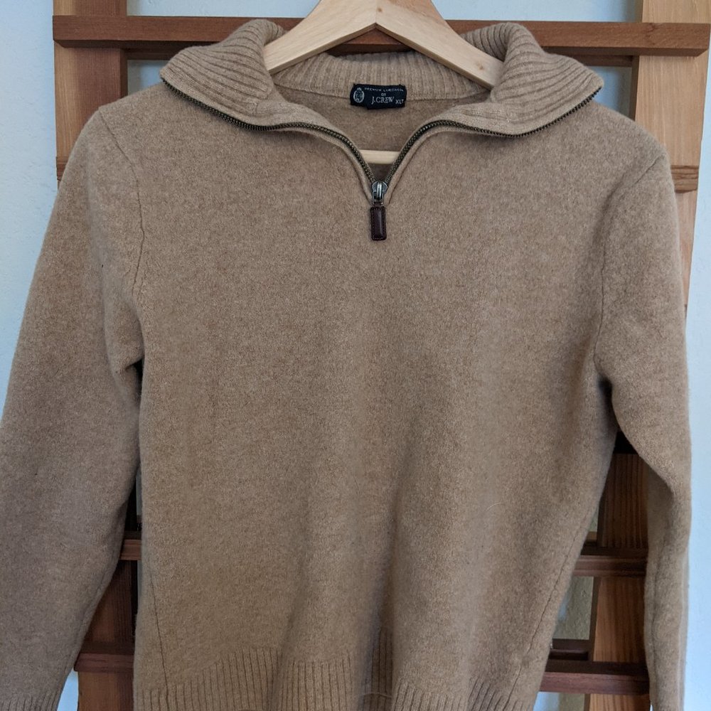 J Crew Lambswool Quarter Zip